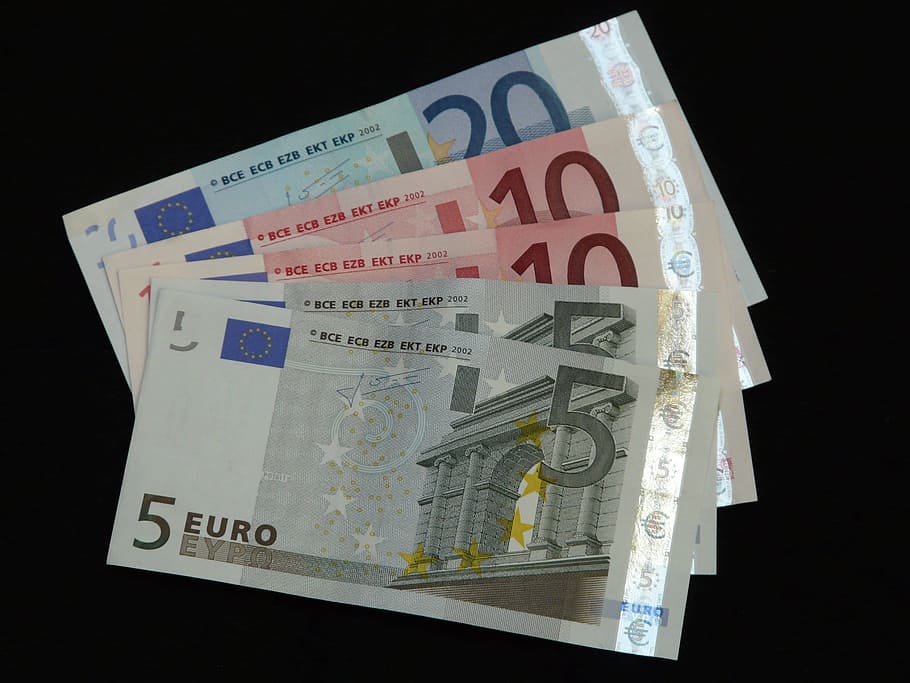 5 euro banknote collections, money, bank note, bills, euro, value, valuable, pay, paper money, seem