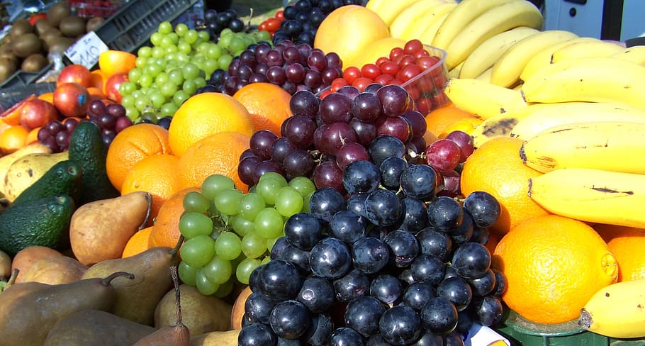 buah campur, pasar, warna, makanan, makanan dan minuman, makan sehat, buah, kesegaran, kesejahteraan, tangan manusia