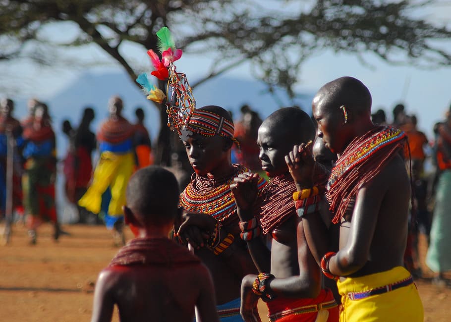 samburu, tradicional, ceremonia, kenia, áfrica, boda, tribales, cuentas, celebración, comunidad