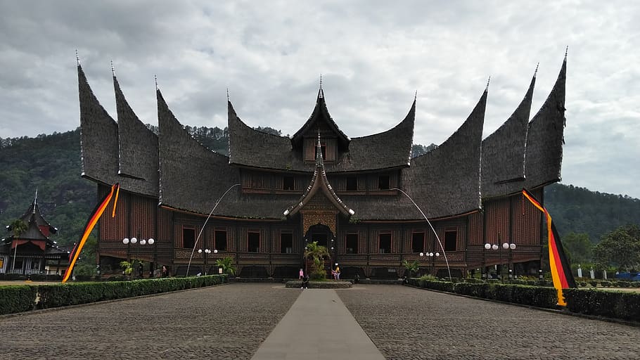 palace, rumah gadang, custom home, minang tribe, indonesian, ethnic, pagaruyung, architecture, built structure, building exterior