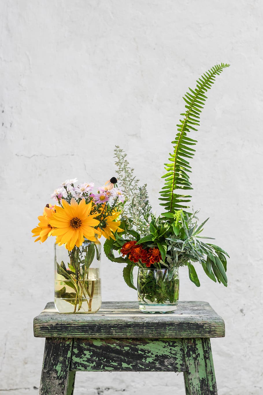 rústico, flor, arranjo, vaso, plano de fundo, textura, buquê, fresco, jardim, verão