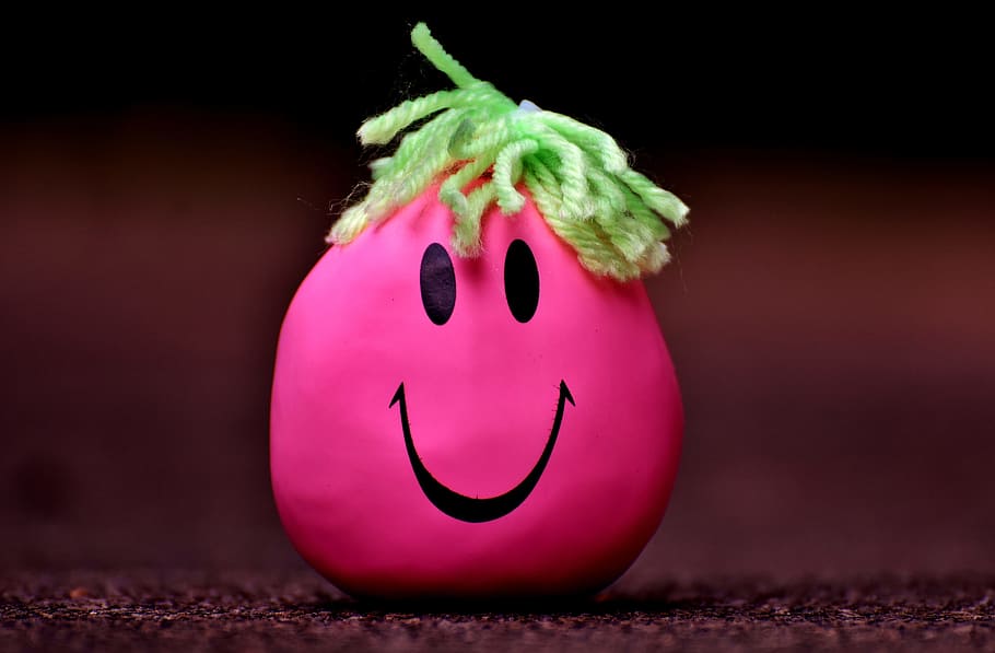 pink, green, smiley face, brown, ground, anti-stress ball, smiley, stress reduction, knead, funny