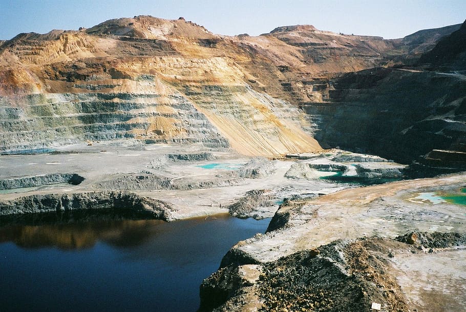 Copper mine, Cyprus, photos, hills, landscape, public domain, nature, scenics, mountain, water