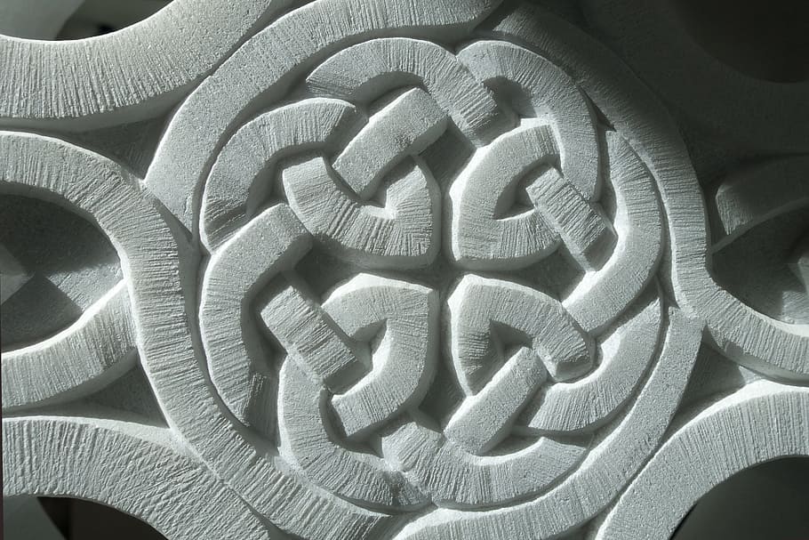 Pola, Celtic, Marmer, Ornamen, relief, patung, seni, putih, pematung, latar belakang