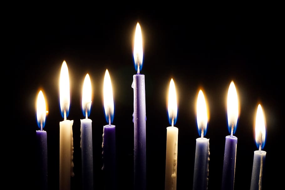 hanukkah, hanuka, judaism, chanukah, jewish, religion, holiday, tradition, candleholder, burning