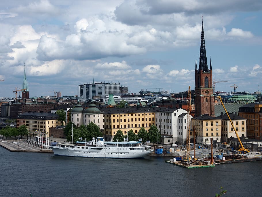 stockholm, sweden, gamla stan, building exterior, architecture, built structure, city, cloud - sky, building, sky