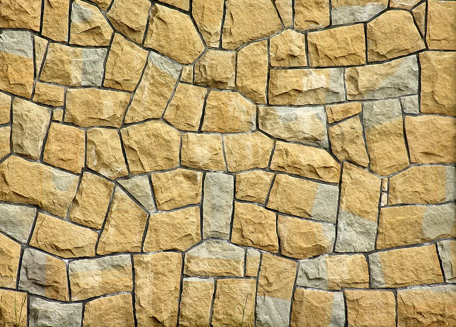 beige, gris, pared de ladrillo, las piedras, fachadas, fachada, lago dusia, pared, el fondo, textura