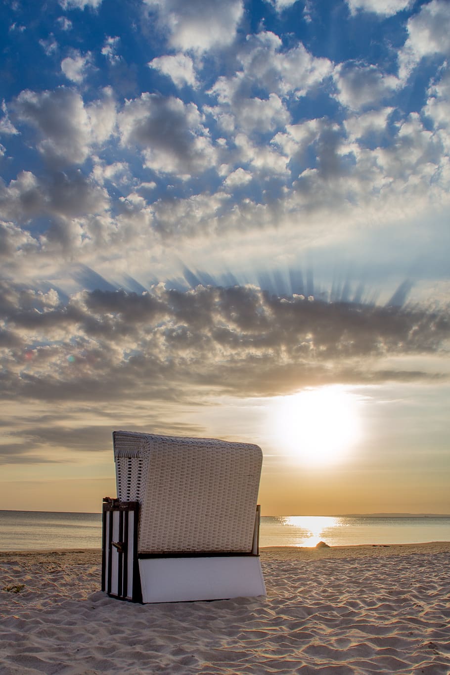 silla de playa, heringsdorf, isla, usedom, isla de usedom, pomerania occidental, playa, mar báltico, agua, baños kaiser