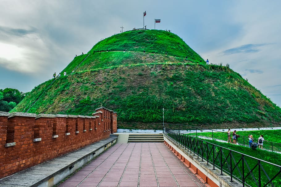 kosciuszko's mound, hill, monument, wall, fortress, architecture, building, old, castle, stone