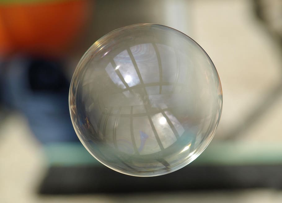 superficial, fotografía de enfoque, burbuja, pompas de jabón, grandes, coloridas, vidrio - Material, esfera, transparente, reflexión