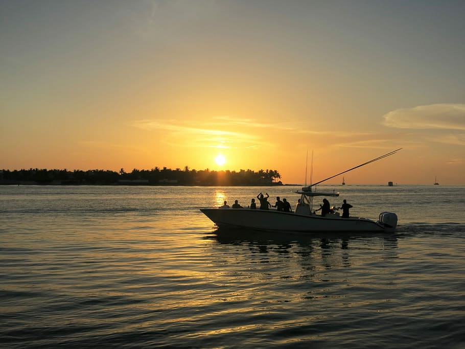 Florida, Key West, Usa, Sunset, sunset celebration, pier, sky, mood, sea, nautical vessel