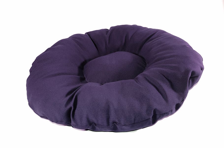 round, purple, throw, pillow, pomegranate, material, studio shot, white background, indoors, cut out