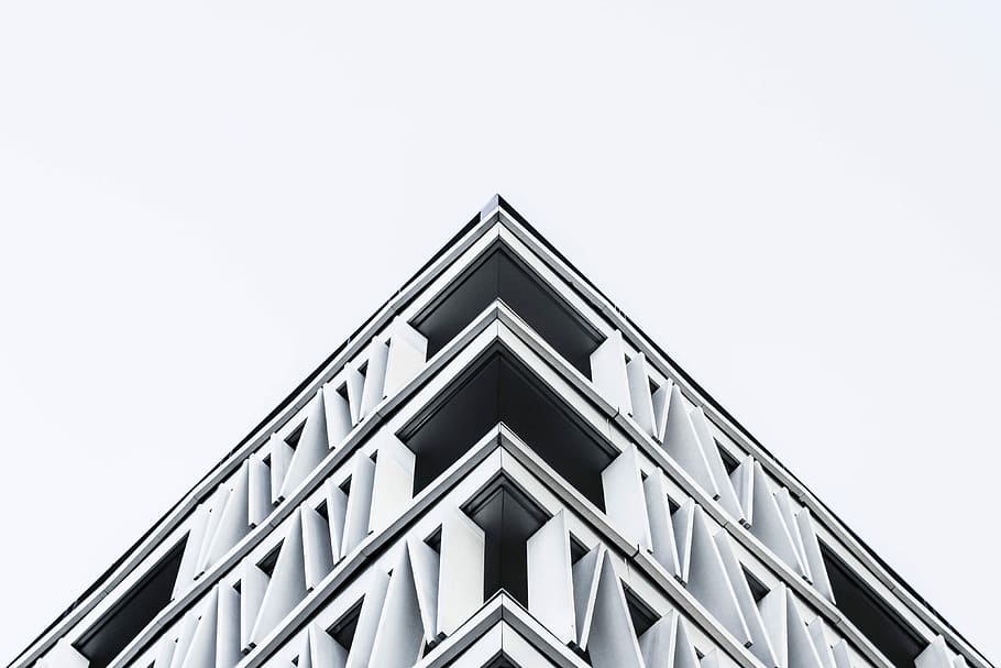 blanco, gris, abstracto, papel pintado, arquitectura, Estructura construida, Exterior del edificio, ventana, Edificio de oficinas, moderno