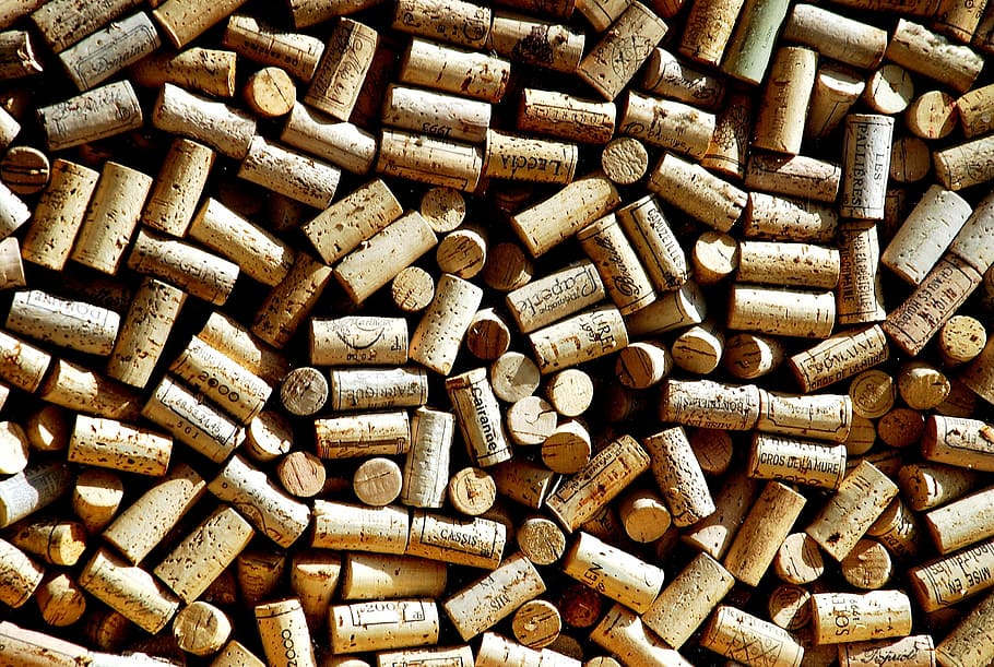 wine corks, Wine, corks, brown, cork, wine cork, close-up, backgrounds, cork - stopper, abundance