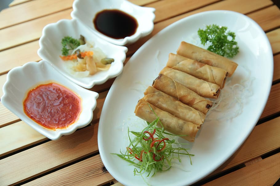 shanghai rolls, platter, spring rolls, chinese cuisine, chinese food, chinese, cuisine, food, restaurant, roll