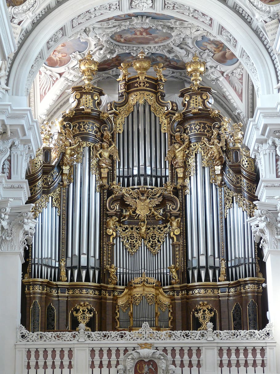 main organ, organ, organ whistle, whistle, dom, st stephan, passau, baroque, bishop church, church