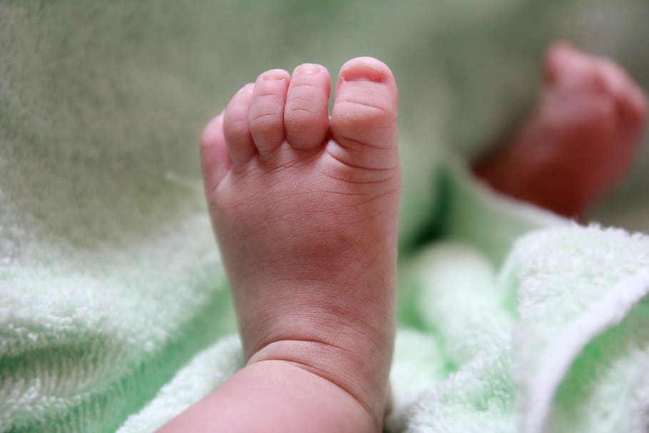pie de bebé, infantil, pierna, niño, bebé, recién nacido, amor, pequeño, dedo, joven