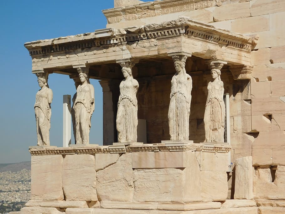histórico, lugar, durante el día, acrópolis, mármol, Partenón, Grecia, antiguo, monumento, piedra