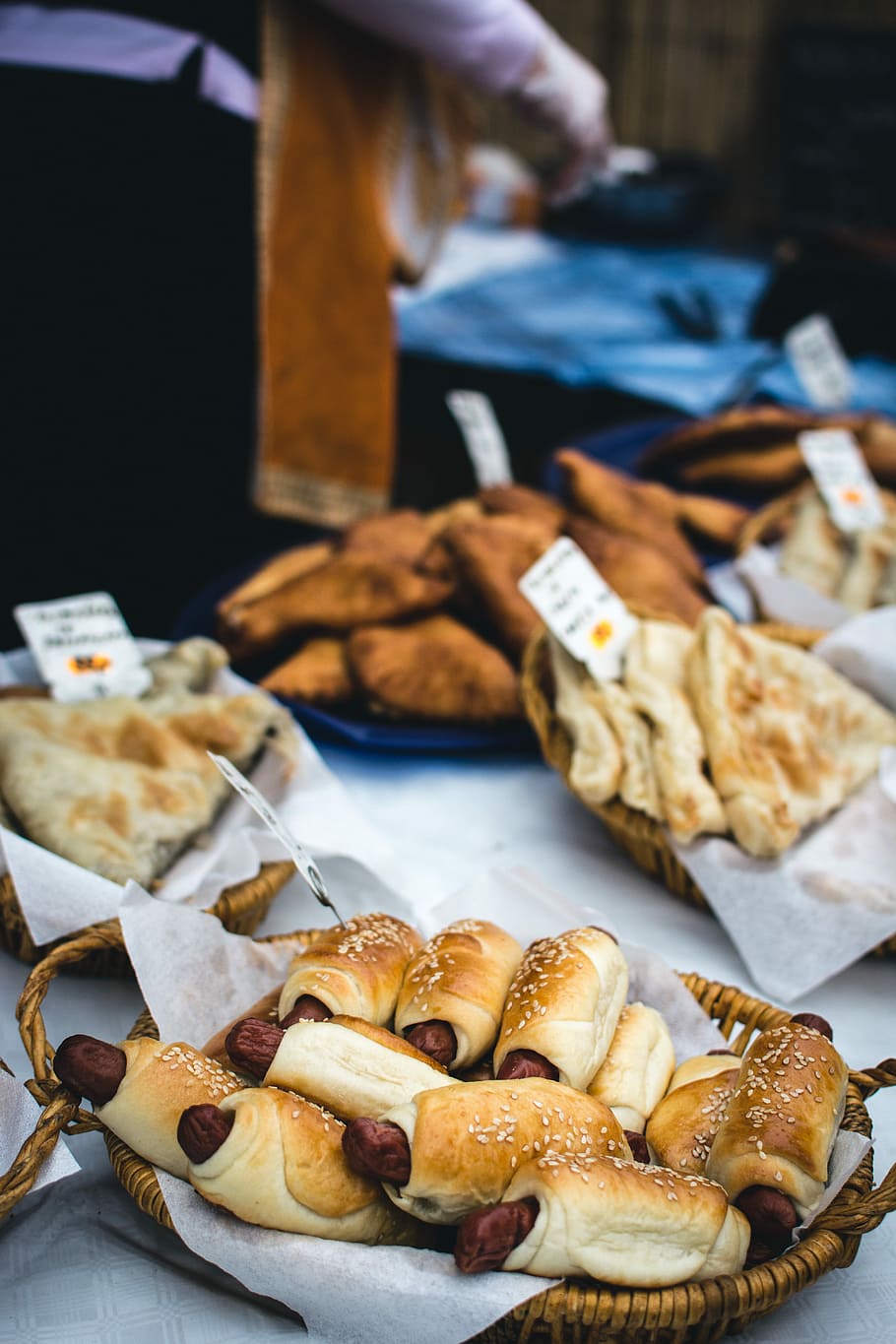 Sausage rolls, outside, pastry, sausage, snack, street food, food, gourmet, freshness, bread