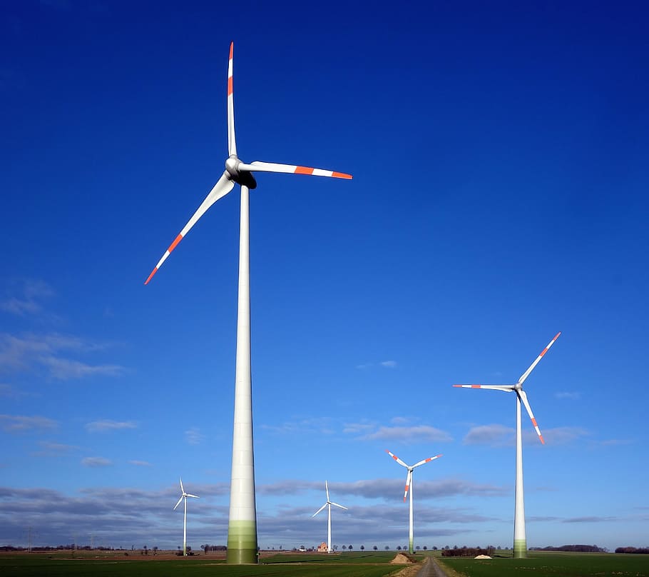 pinwheel, wind power plant, wind park, renewable energy, wind energy, windräder, sky, energy, environmental technology, power generation