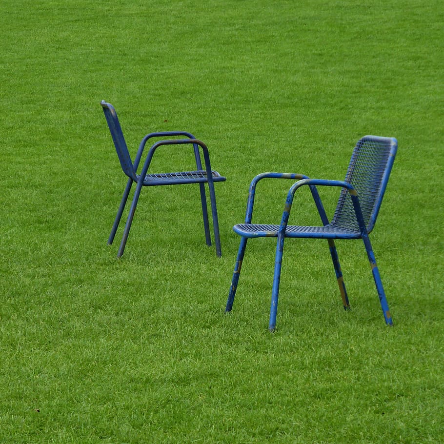 chairs, placed, lawn, park, rush, meadow, talk, dialogue, dispute, meeting