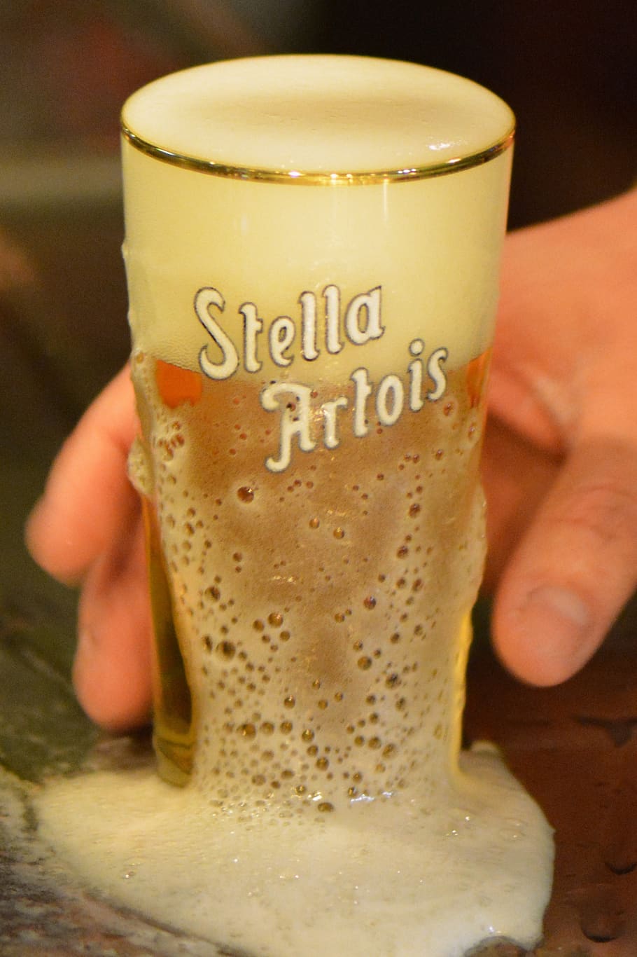 beer, stella artois, drink, tap, alcohol, human hand, hand, refreshment, food and drink, close-up