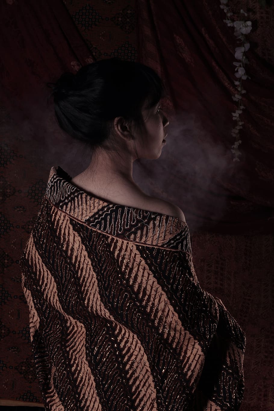 batik, traditional, indonesia, style, people, material, ethnic, culture, tradition, female