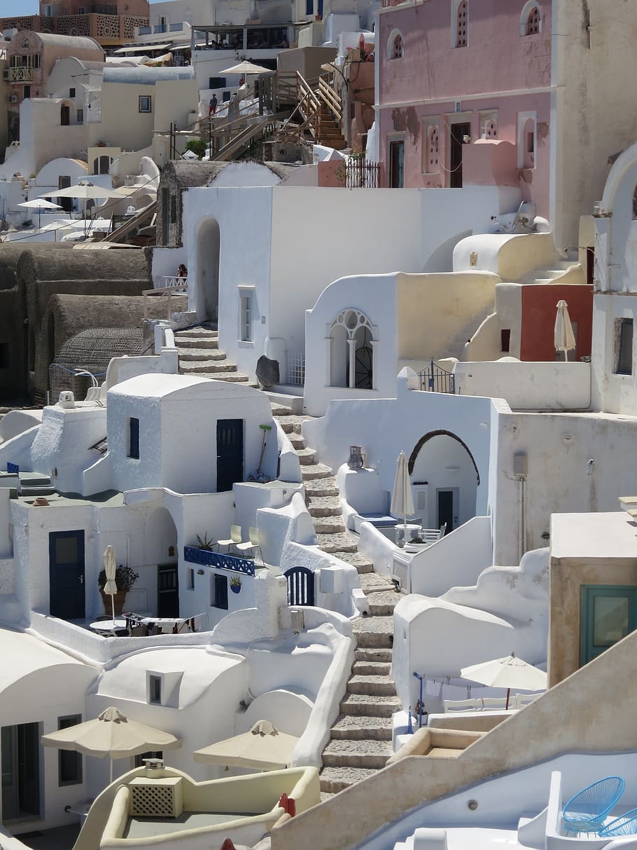 Oia, Santorini, Grecia, arquitectura, isla, viaje, vacaciones, turismo, griego, pueblo