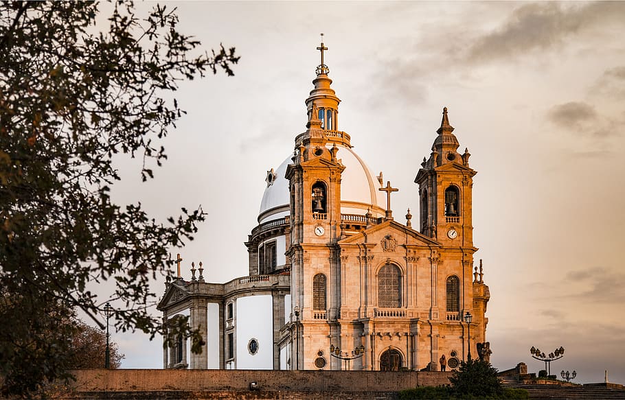 sameiro, braga, sanctuary, vista, portugal, church, tourism, clouds, religion, history
