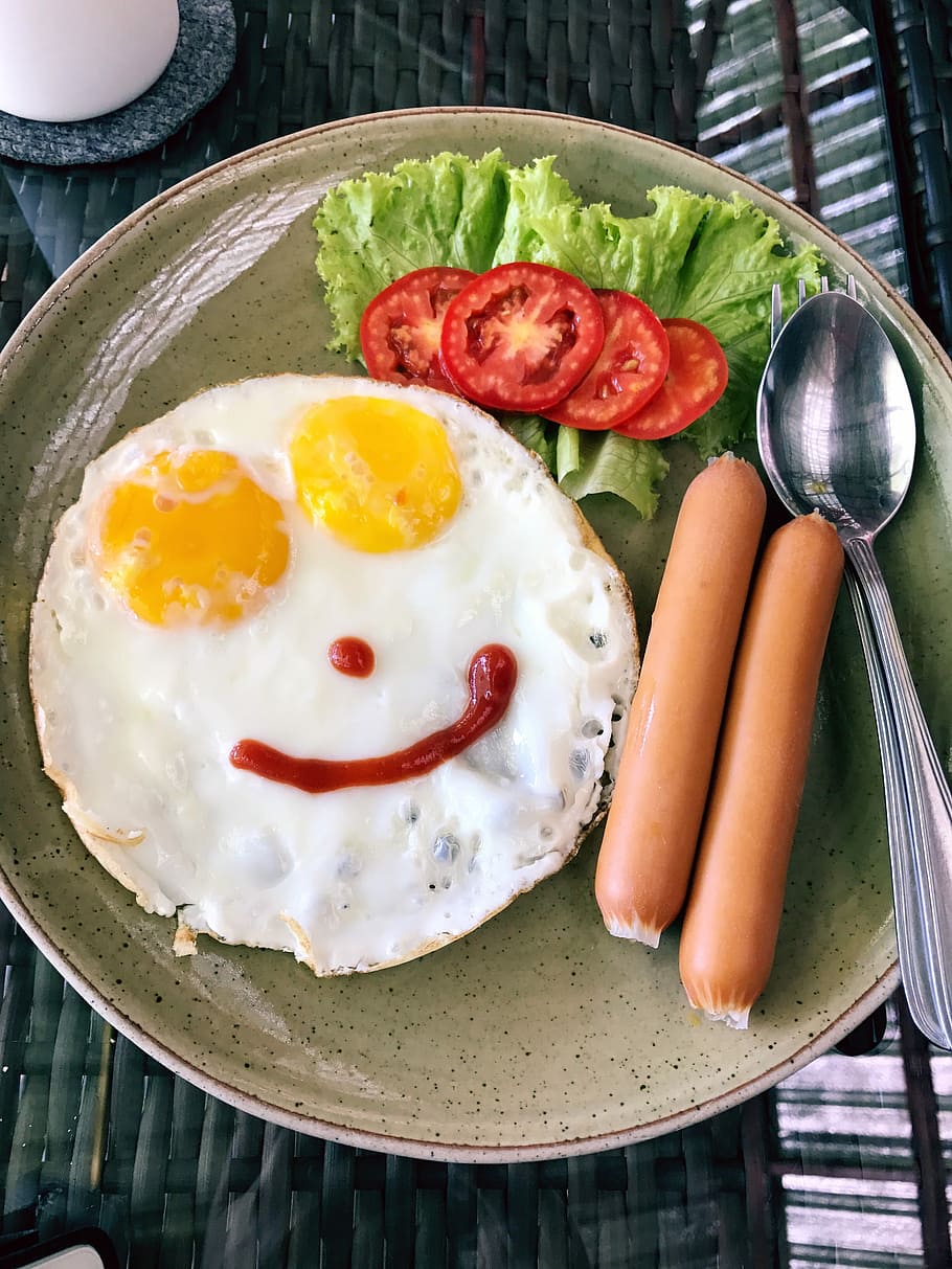 Chill, Children, simply, food and drink, egg, breakfast, plate, indoors, fried egg, food