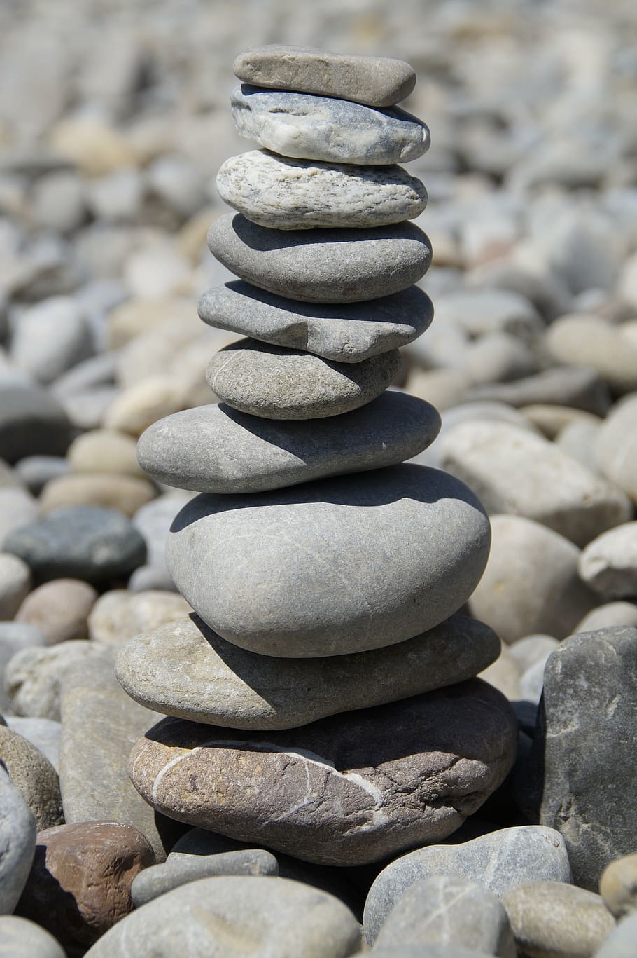 piedras, torre de piedra, apilar, apiladas, mojón, torre, equilibrio, capas, gris, estabilidad