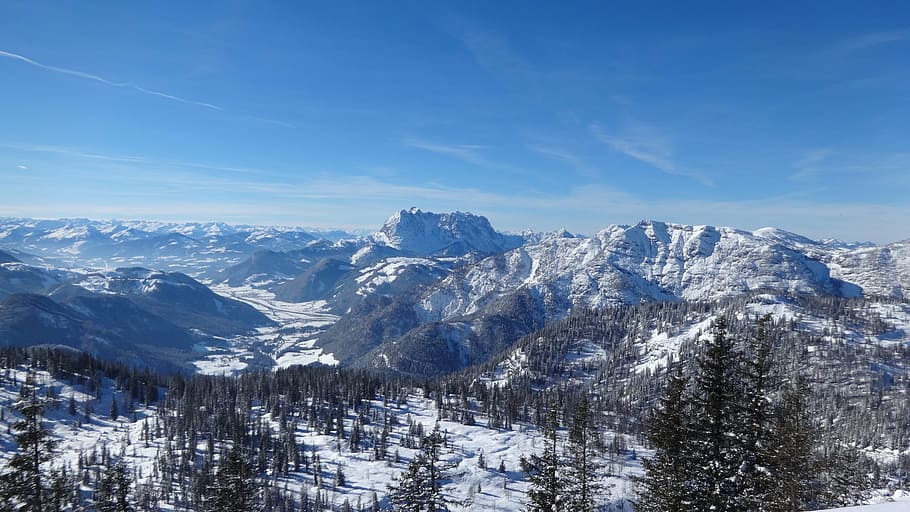 alpine, panorama, austria, winter, steinplatte, snow, cold temperature, mountain, scenics - nature, environment