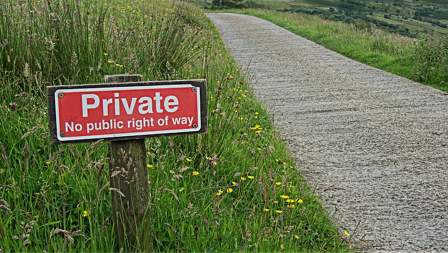 private signage, private, sign, warning, privacy, access, restricted, forbidden, right of way, restrict
