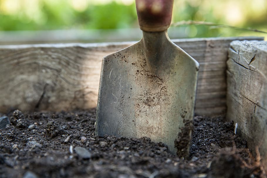 shovel, land, garden, spade, soil, gardening, work, plant, spring, tool