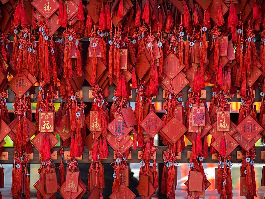 hanging, traditional, style, large group of objects, red, abundance, day, celebration, market, full frame