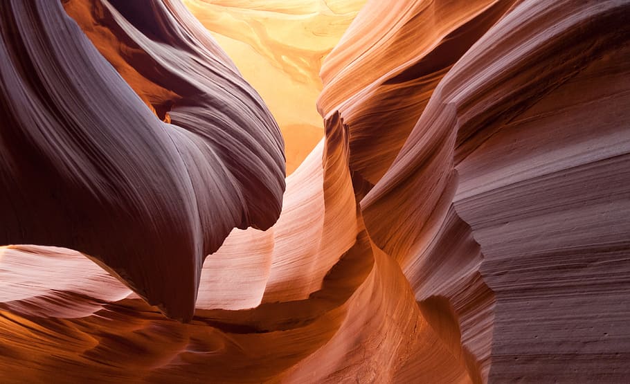 fondo de pantalla de montaña marrón, cañón antílope, inferior, cañón, arizona, antílope, ranura, navajo, luz, arena