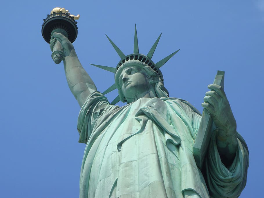 estátua, novo, cidade de york, Estátua da liberdade, Liberdade, Nova York, Cidade de Nova York, américa, dom, manhattan