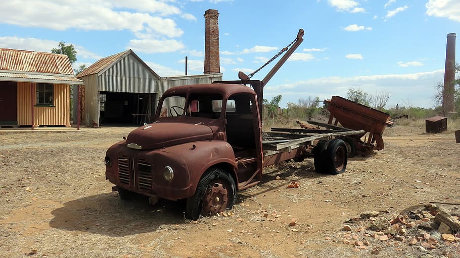 truck, rusty, mine, outback, australia, transportation, vehicle, metal, vintage, old