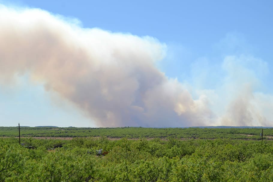 Wildfire, Smoke, Texas, cloud, fields, photos, public domain, United States, nature, cloud - Sky
