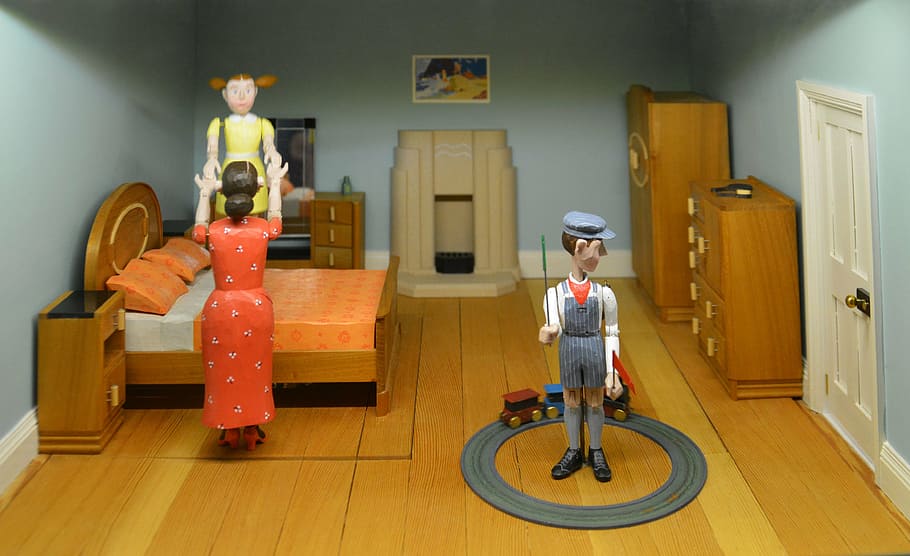 rumah boneka, set, tangkapan layar, patung-patung, makro, arsitektur, masa kanak-kanak, boneka, struktur, model
