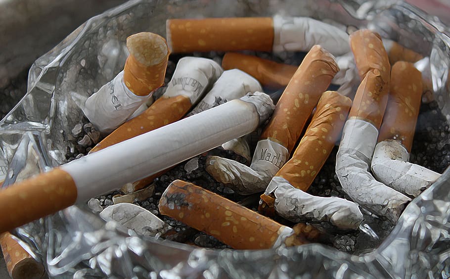 cigarrillos, cenizas, inclinación, fumar, cenicero, asco, cáncer, cáncer de pulmón, enfermedad, adicción