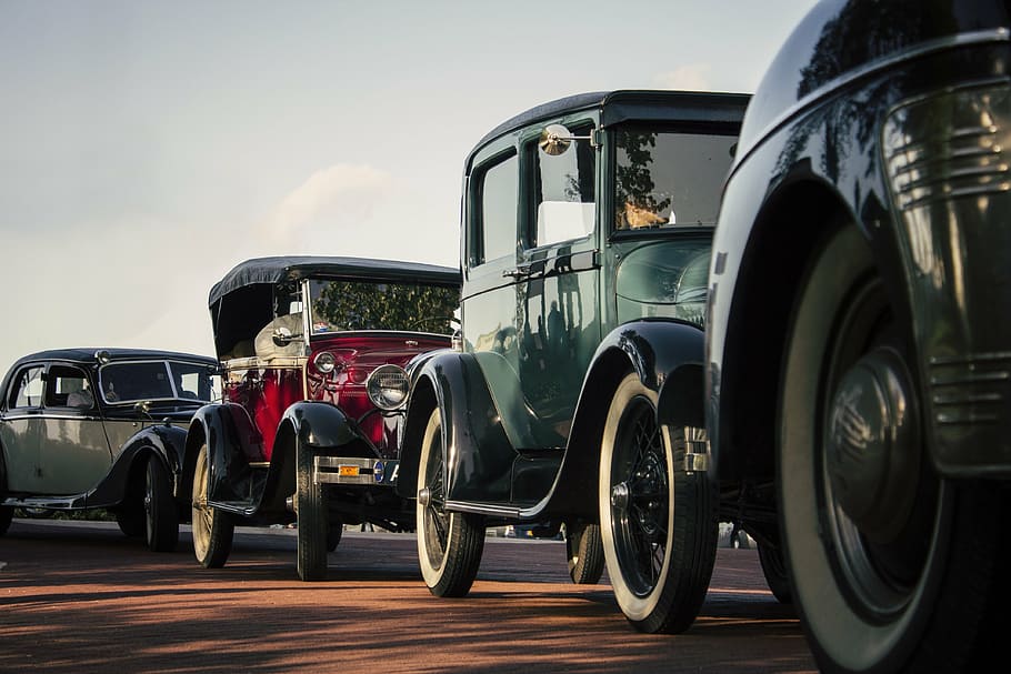 klasik, hijau, kendaraan, jalan, oldtimers, mobil, mobil tua, otomotif, vintage, mobil klasik