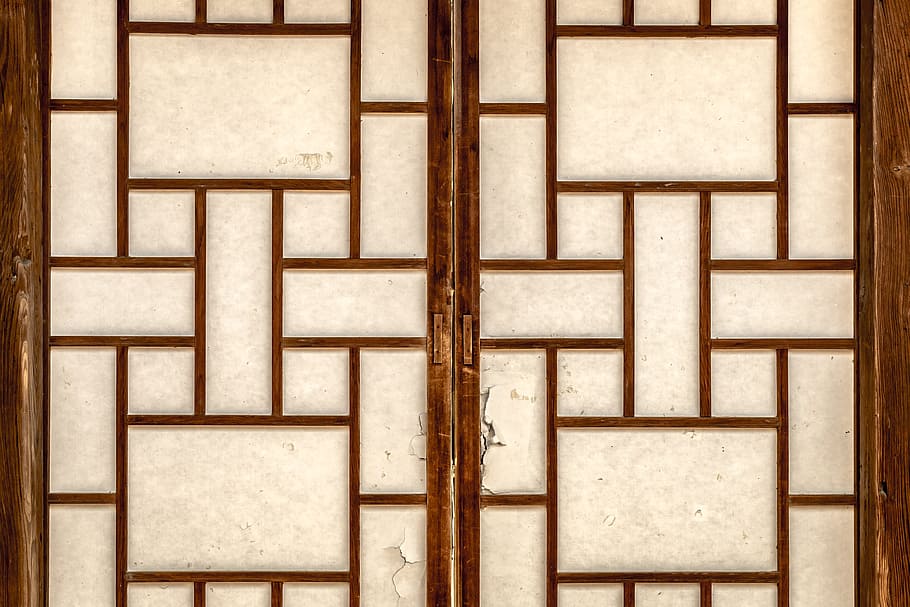 brown, wooden, door, closed, a straight line, wood, pattern, texture, republic of korea, korea