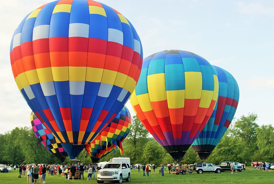 globos de aire caliente, soleado, aire, volar, viajar, colorido, transporte, verano, diversión, al aire libre