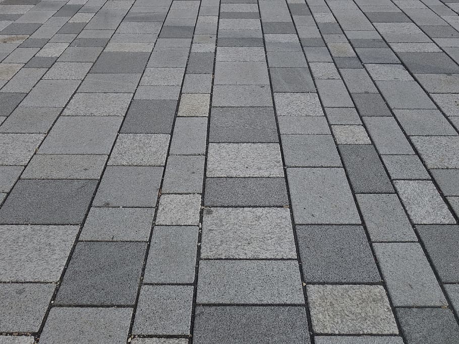 closeup, gray, brick pavement, away, stones, patch, paving stones, grey, texture, background
