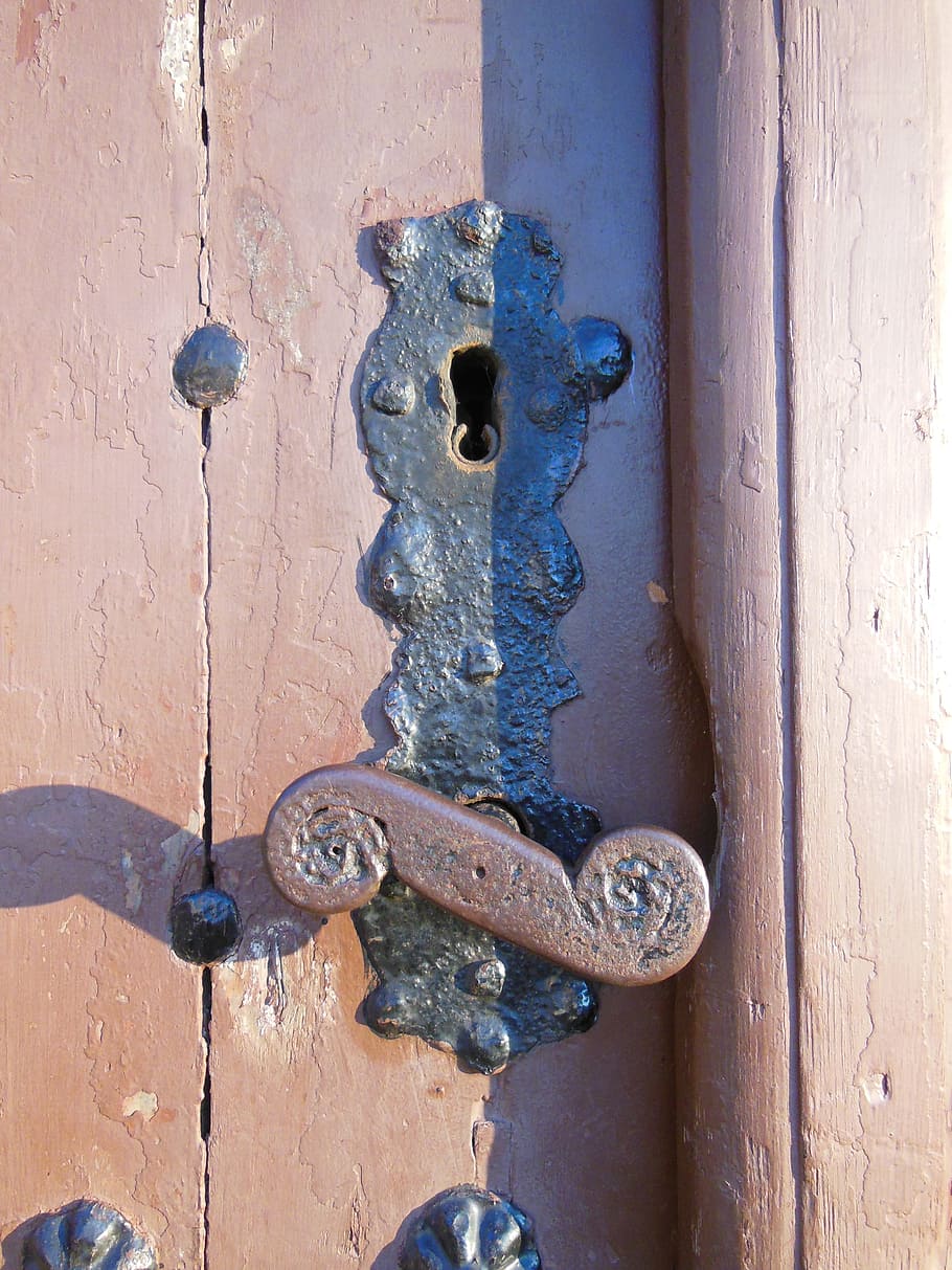 brown, black, deadbolt, Door, Handles, Lock, 1700S, Antique, door handles, door lock