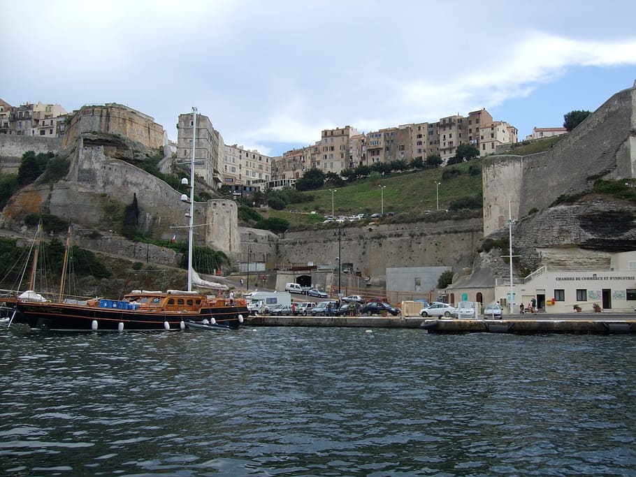 corsican, bonifacio, cliffs, mediterranean, holiday, boats, beauty, travel, port, ile
