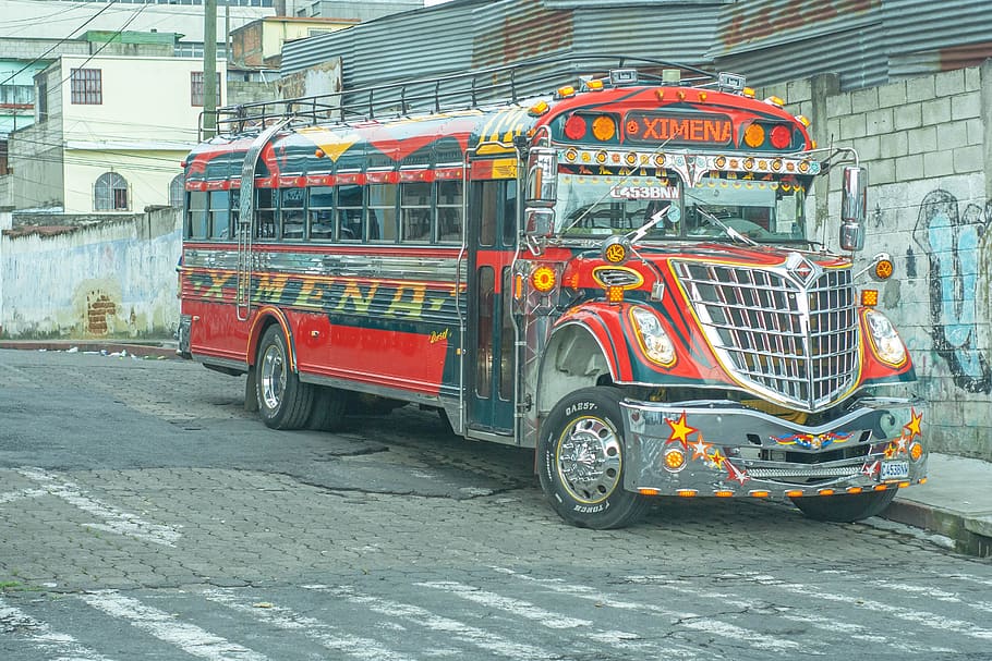 transporte, automóvel, ônibus, extra, guatemala, modo de transporte, veículo terrestre, rua, cidade, arquitetura