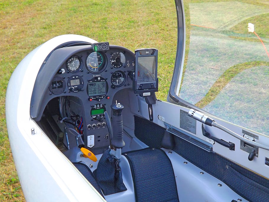 transport system, cockpit, control, plane pulpit, control stick, dashboards, the pilot's seat, glider, air sports, aircraft