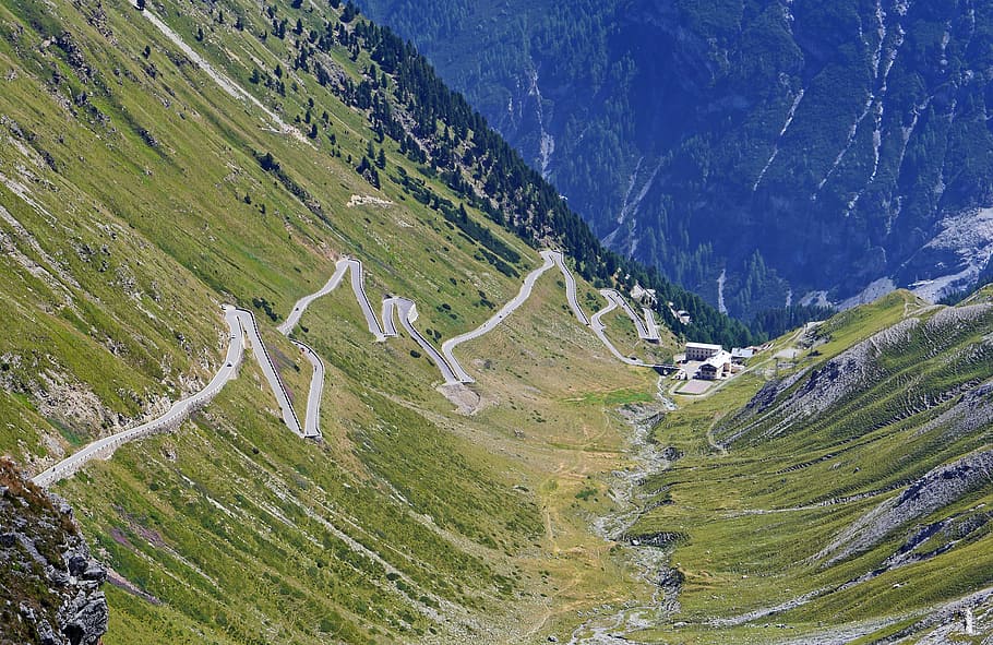 Stelvio, Yugo, Norte, Rampa, Pass Road, Stelvio Yugo, Rampa norte, Tirol del Sur, Italia, Passo di Stelvio